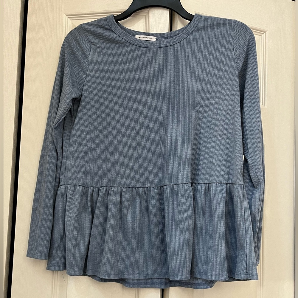 EUC - Caution to the Wind - Blue Peplum Blouse in Woman's Small